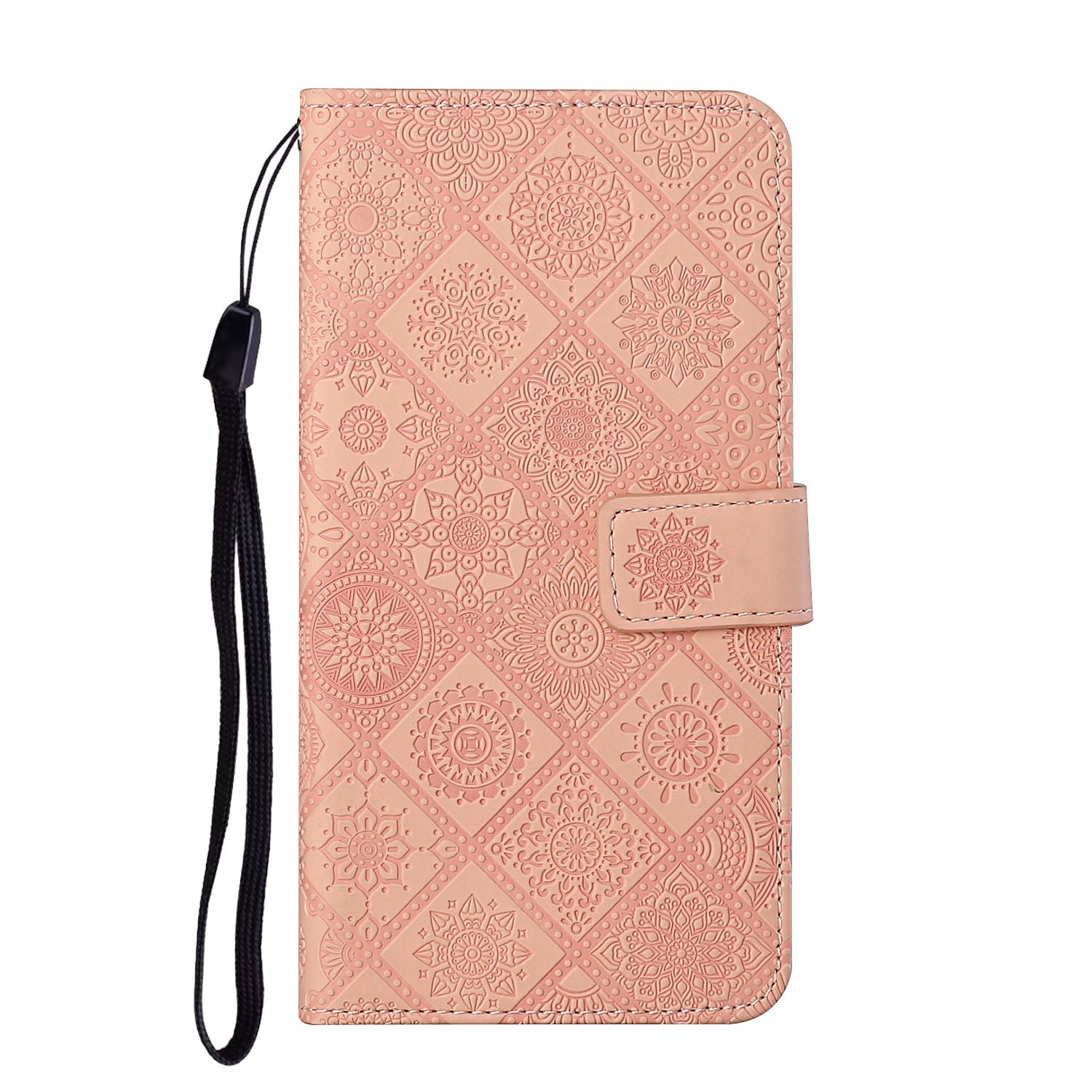 For Redmi 14C 4G Ethnic Style Embossed Pattern Leather Phone Case(Pink)