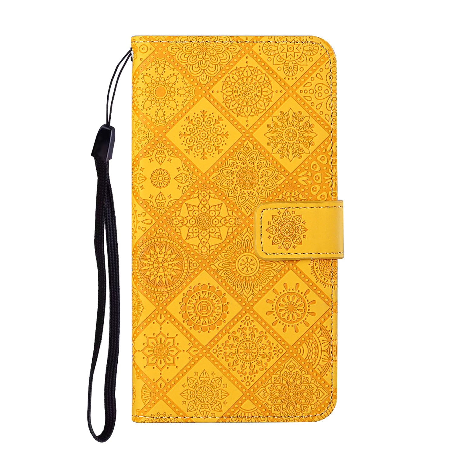 For Redmi 14C 4G Ethnic Style Embossed Pattern Leather Phone Case(Yellow)