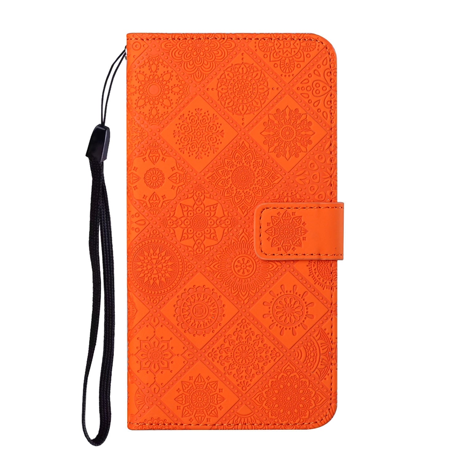 For Redmi 14C 4G Ethnic Style Embossed Pattern Leather Phone Case(Orange)