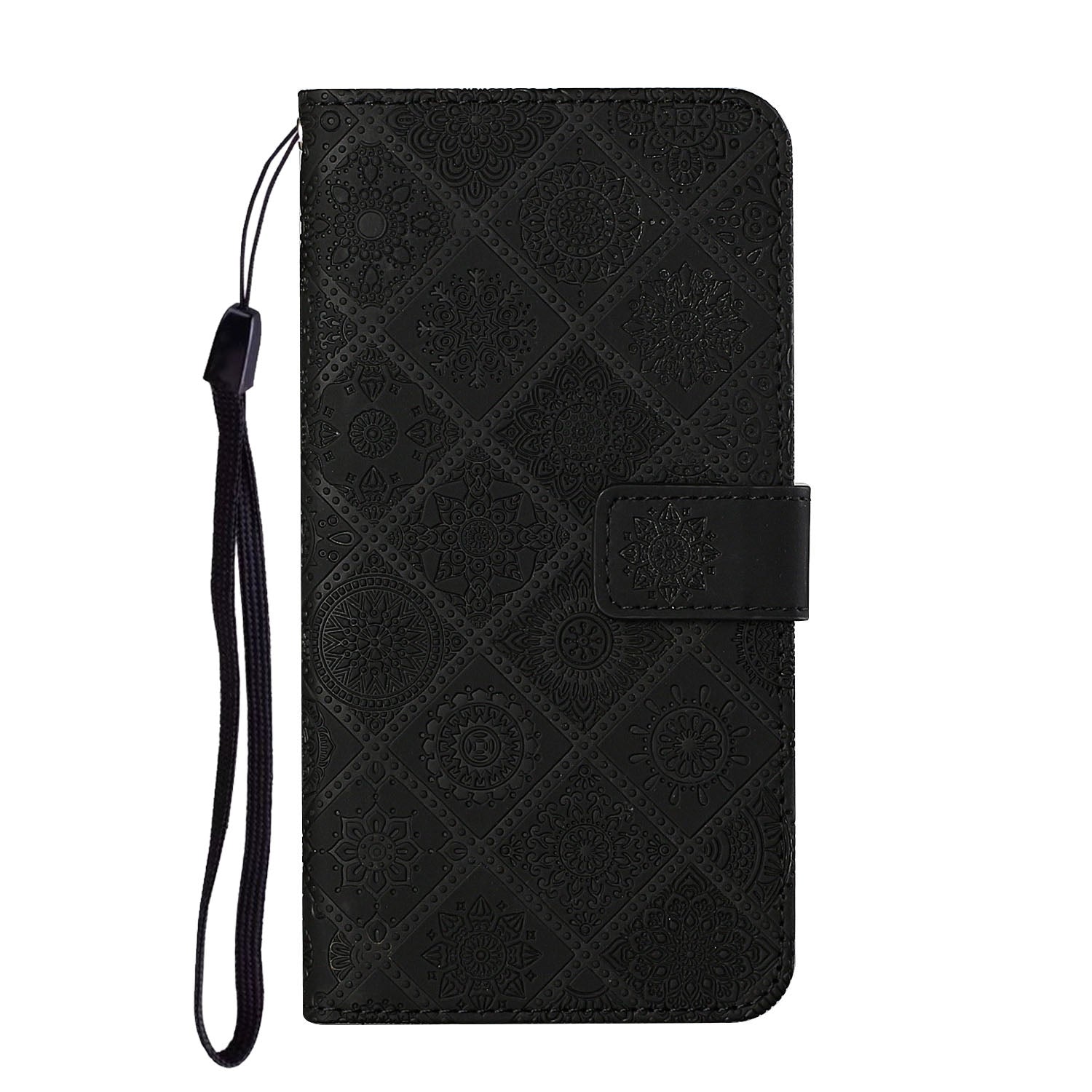 For Redmi 14C 4G Ethnic Style Embossed Pattern Leather Phone Case(Black)