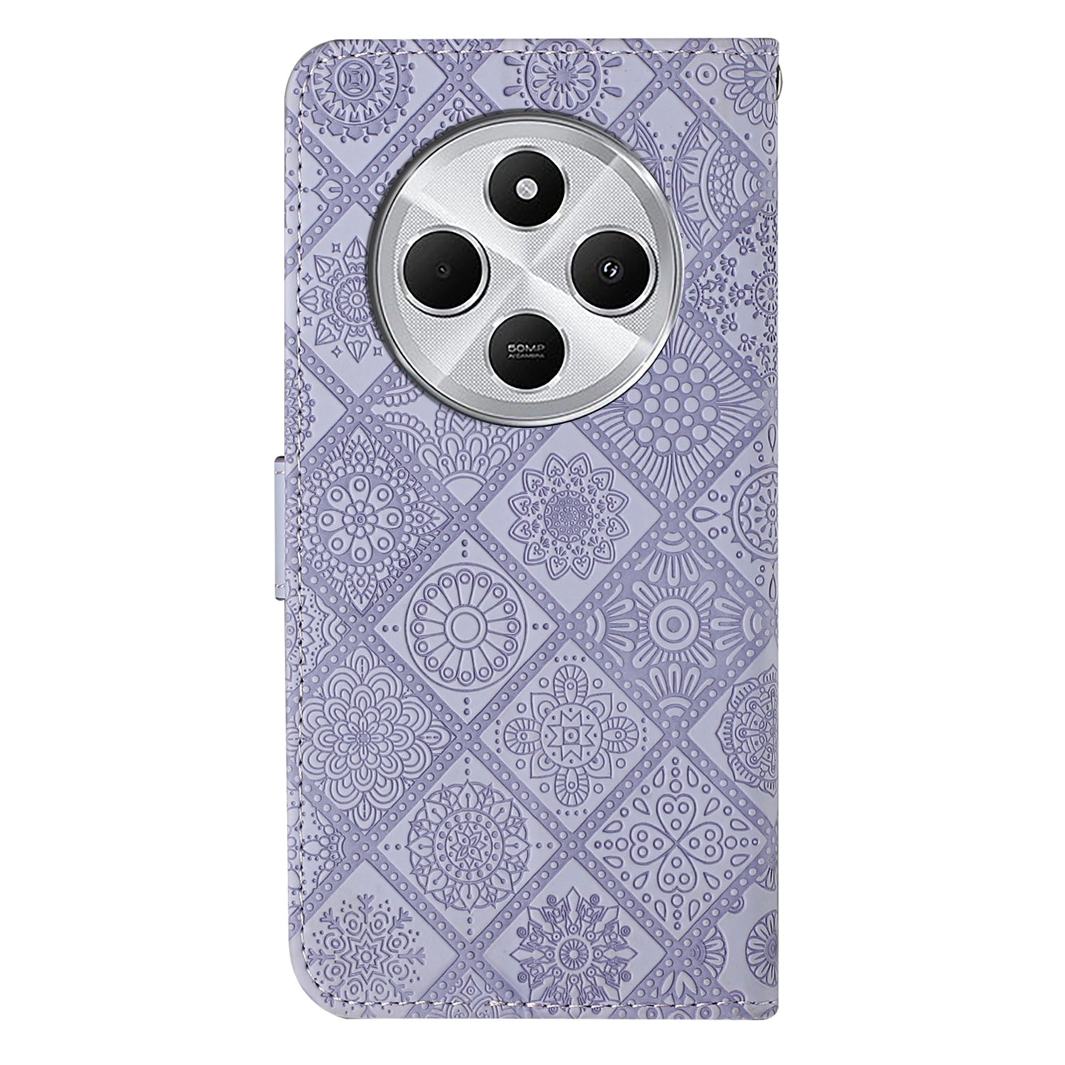 For Redmi 14C 4G Ethnic Style Embossed Pattern Leather Phone Case(Purple)