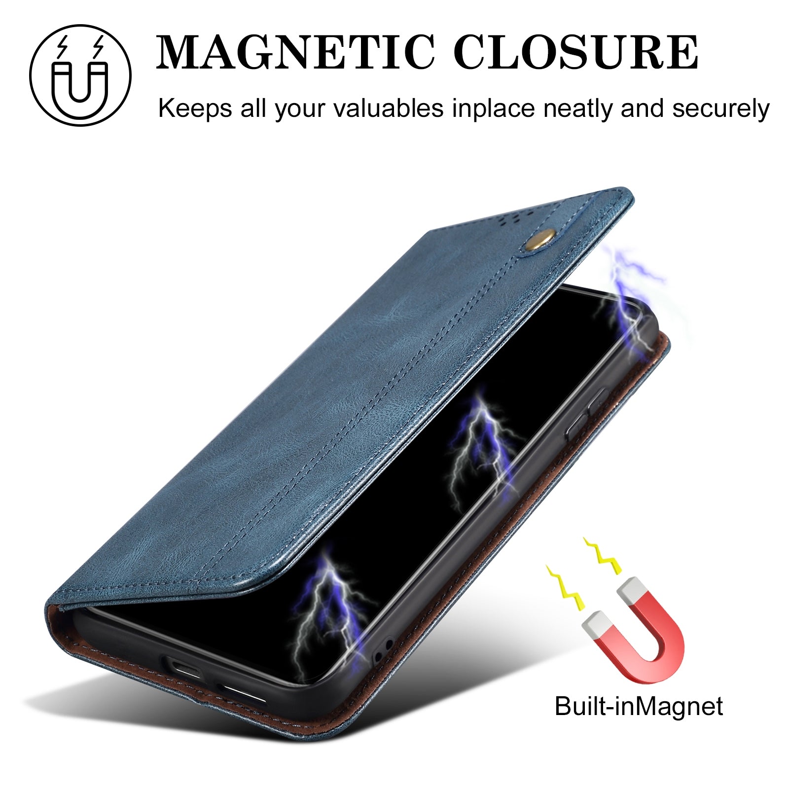 For Redmi 14C 4G Oil Wax Crazy Horse Texture Leather Phone Case(Blue)