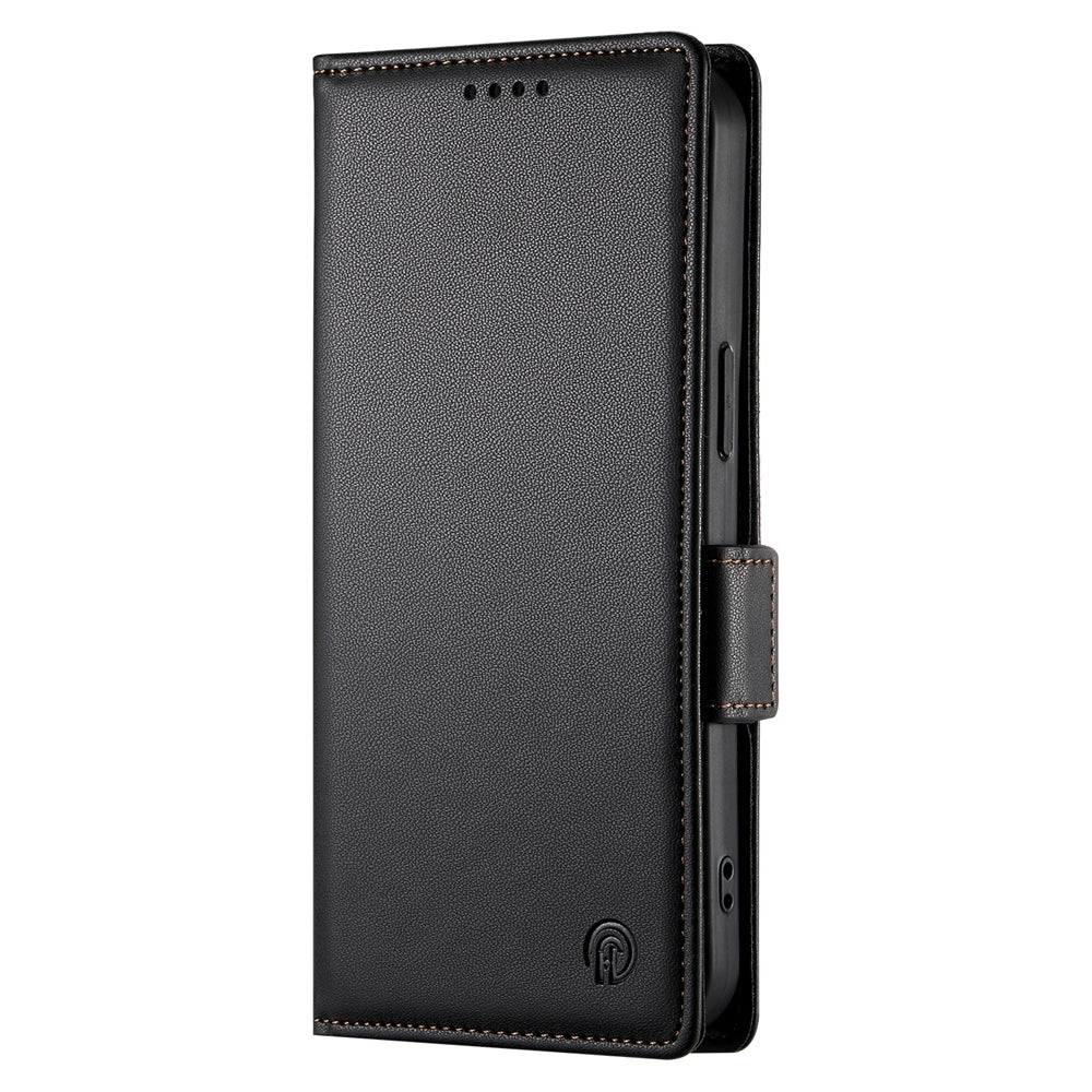 For Redmi 14C 4G Side Buckle Magnetic Frosted Leather Phone Case(Black)