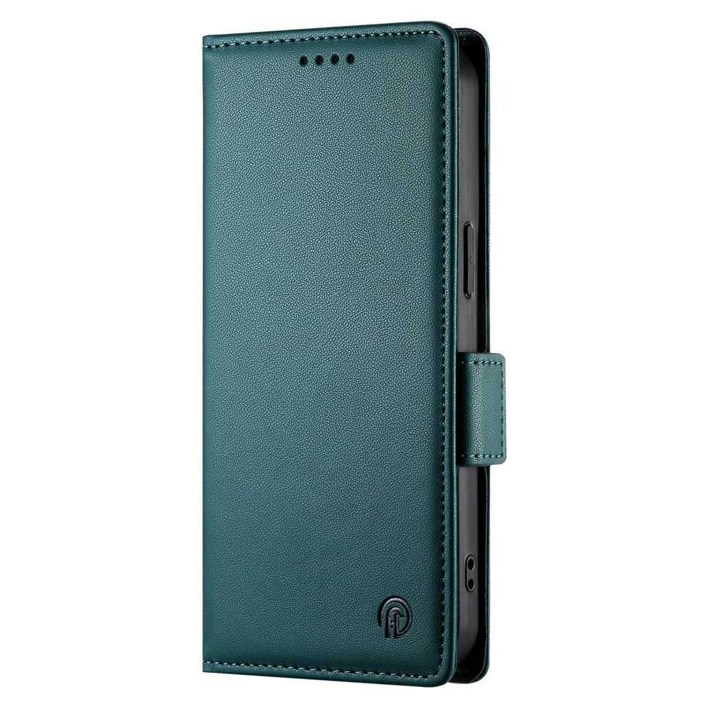 For Redmi 14C 4G Side Buckle Magnetic Frosted Leather Phone Case(Dark Green)