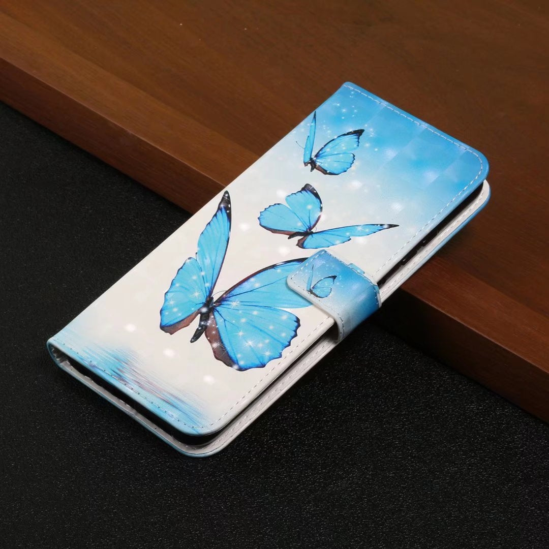 For Redmi 14C 4G Oil Embossed 3D Drawing Leather Phone Case(3 Butterflies)