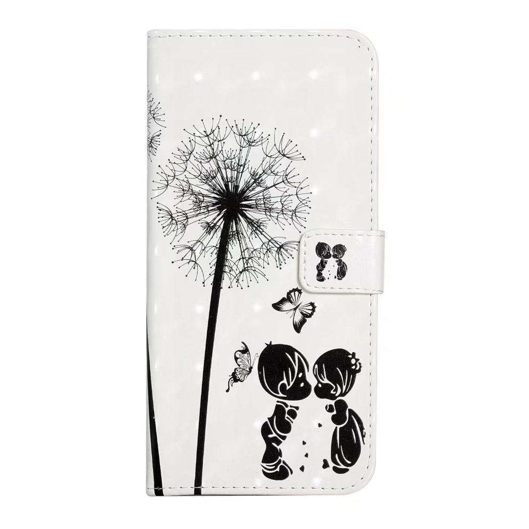 For Redmi 14C 4G Oil Embossed 3D Drawing Leather Phone Case(Couple Dandelion)