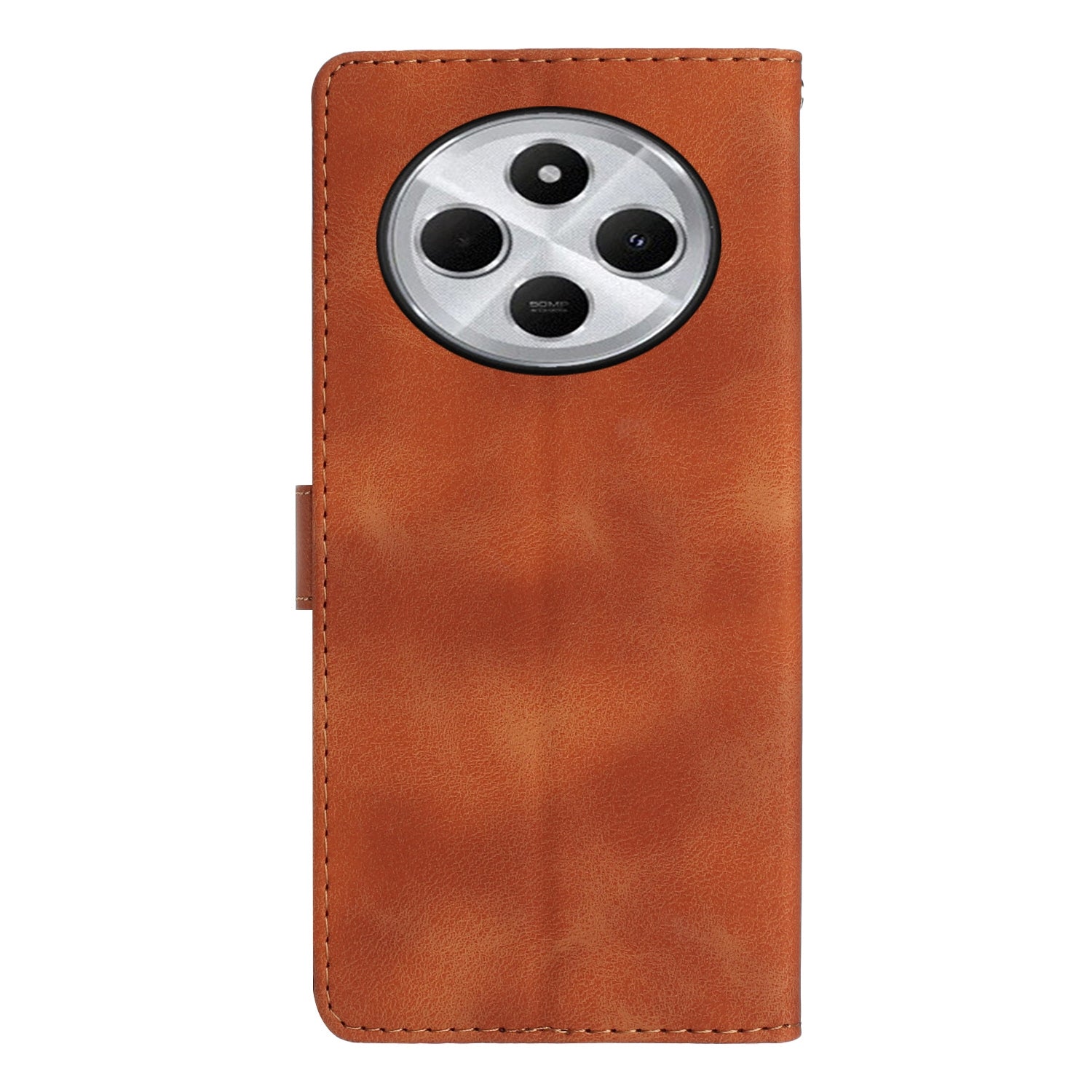 For Redmi 14C 4G Flower Butterfly Embossing Pattern Leather Phone Case(Brown)