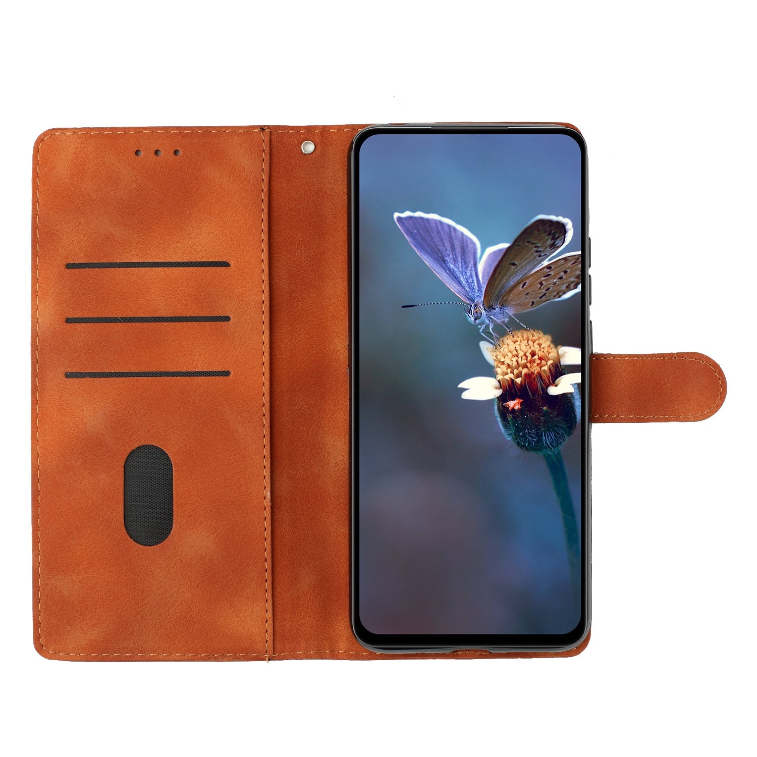 For Redmi 14C 4G Flower Butterfly Embossing Pattern Leather Phone Case(Brown)