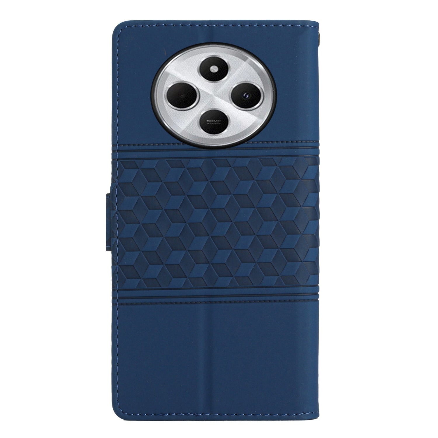 For Redmi 14C 4G Diamond Embossed Skin Feel Leather Phone Case(Dark Blue)