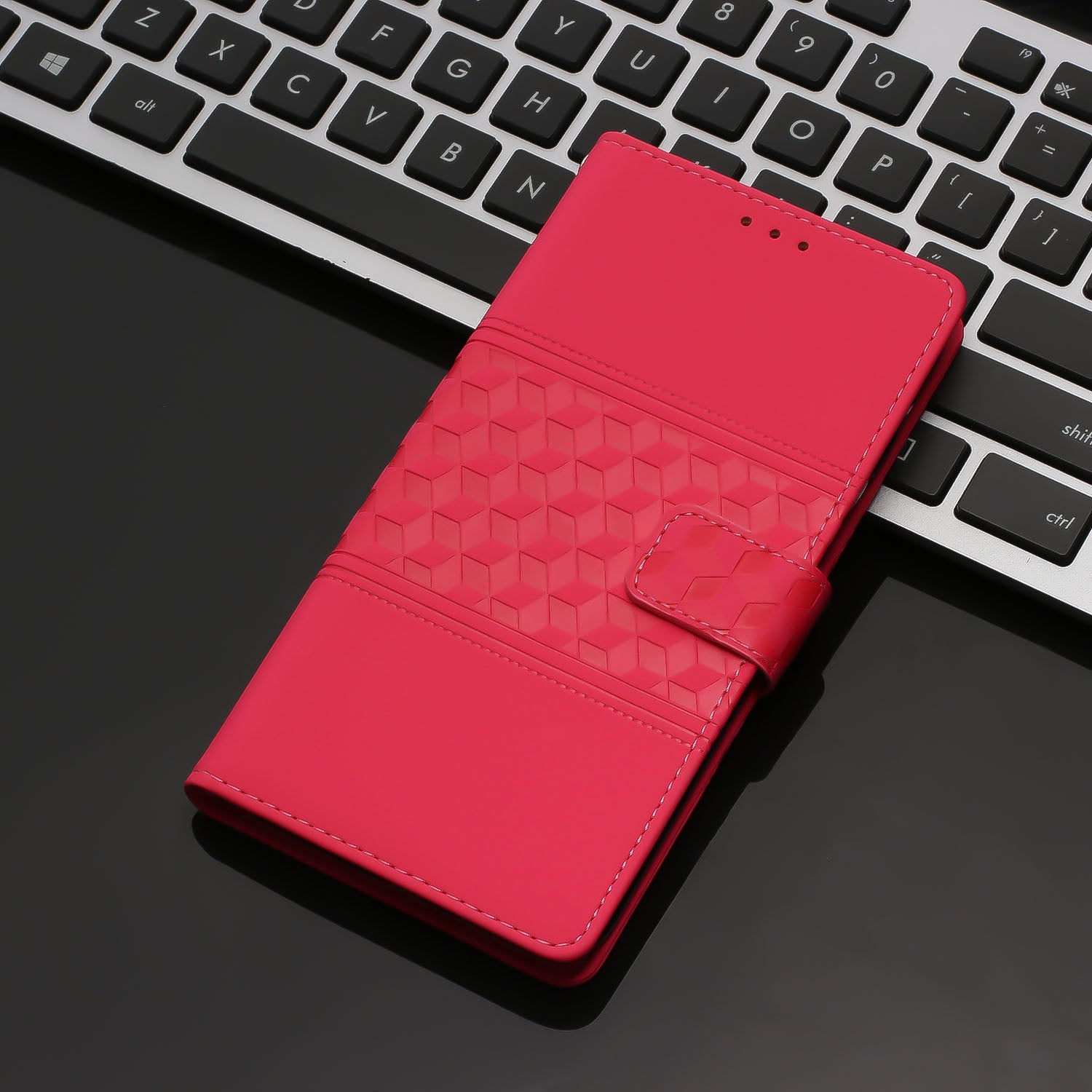 For Redmi 14C 4G Diamond Embossed Skin Feel Leather Phone Case(Red)