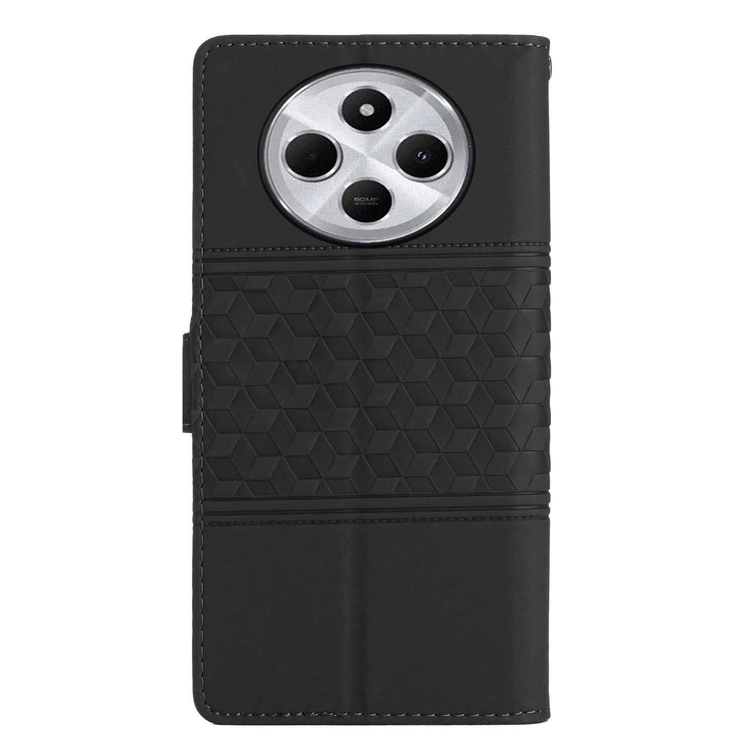 For Redmi 14C 4G Diamond Embossed Skin Feel Leather Phone Case(Black)