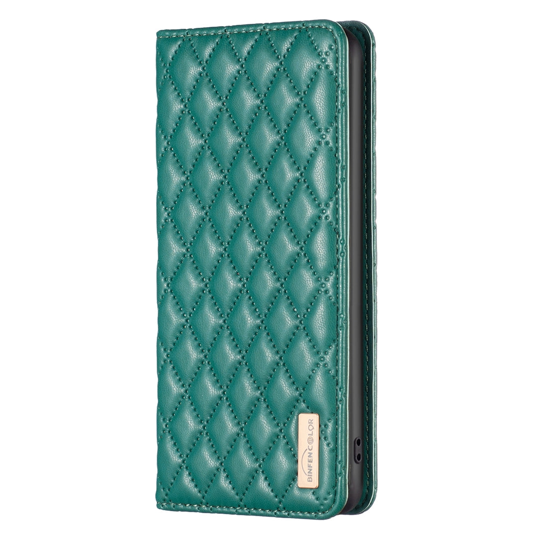 For Redmi 14C 4G Diamond Lattice Magnetic Leather Flip Phone Case(Green)