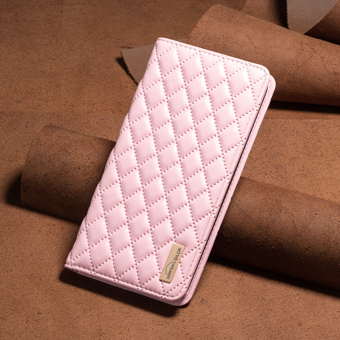 For Redmi 14C 4G Diamond Lattice Magnetic Leather Flip Phone Case(Pink)