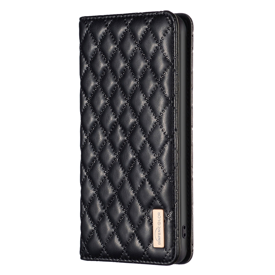 For Redmi 14C 4G Diamond Lattice Magnetic Leather Flip Phone Case(Black)