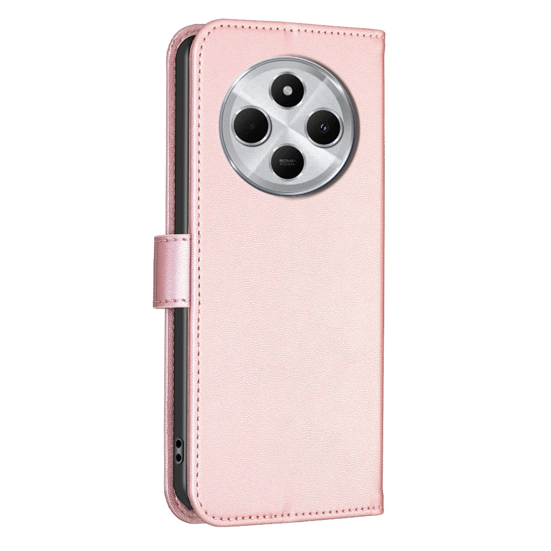 For Redmi 14C 4G Four-leaf Embossed Leather Phone Case(Pink)