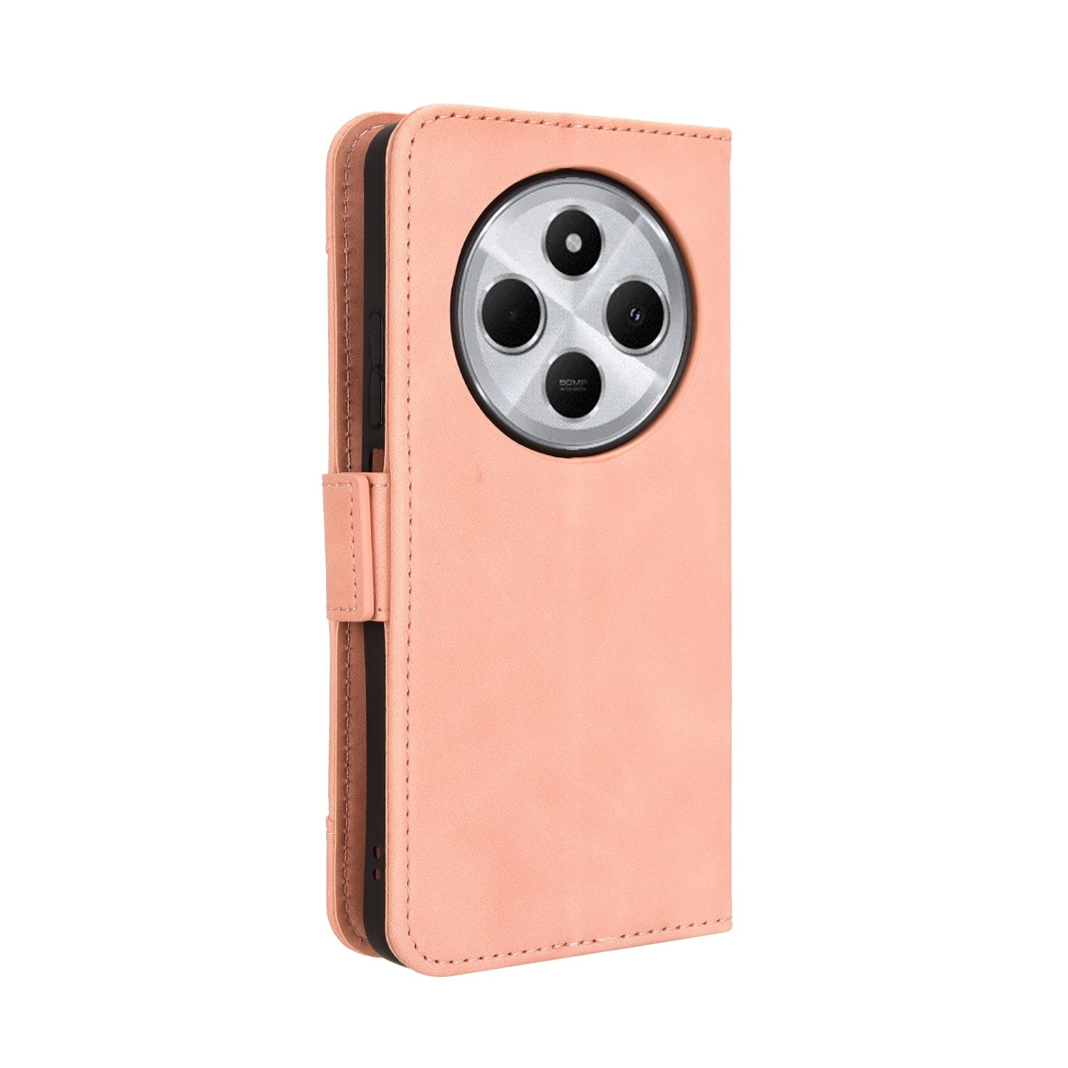 For Redmi 14C 4G Skin Feel Calf Texture Card Slots Leather Phone Case(Pink)