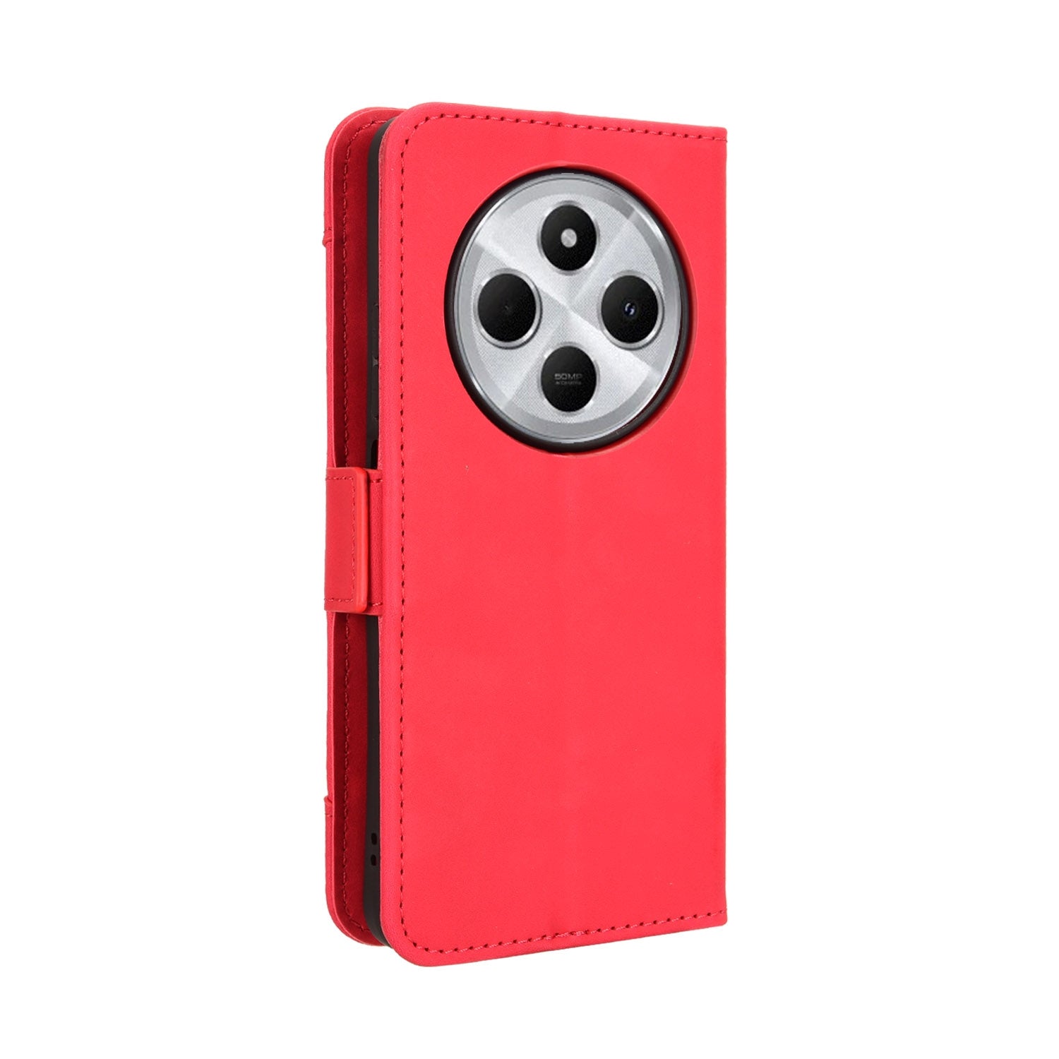 For Redmi 14C 4G Skin Feel Calf Texture Card Slots Leather Phone Case(Red)