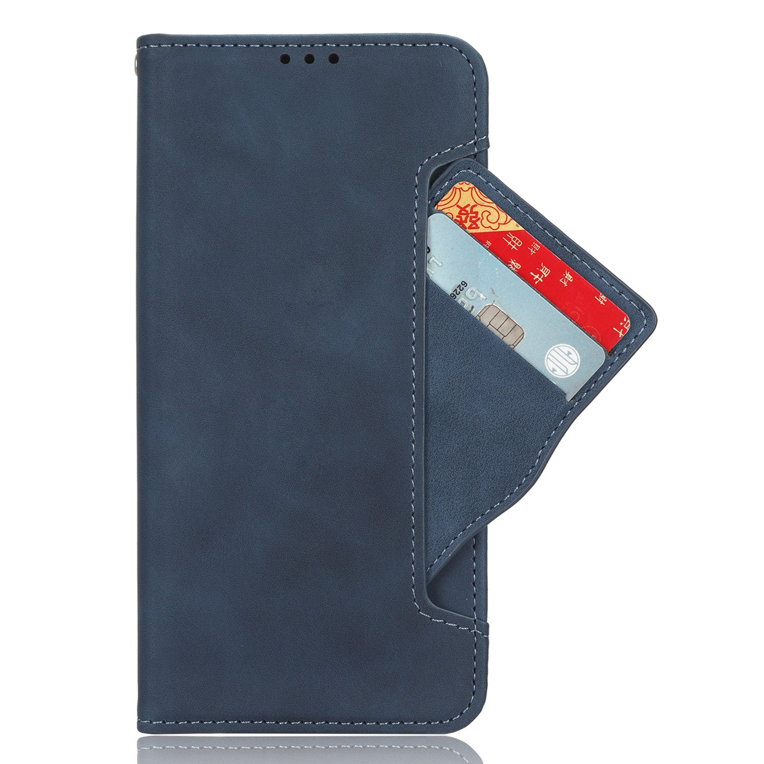 For Redmi 14C 4G Skin Feel Calf Texture Card Slots Leather Phone Case(Blue)