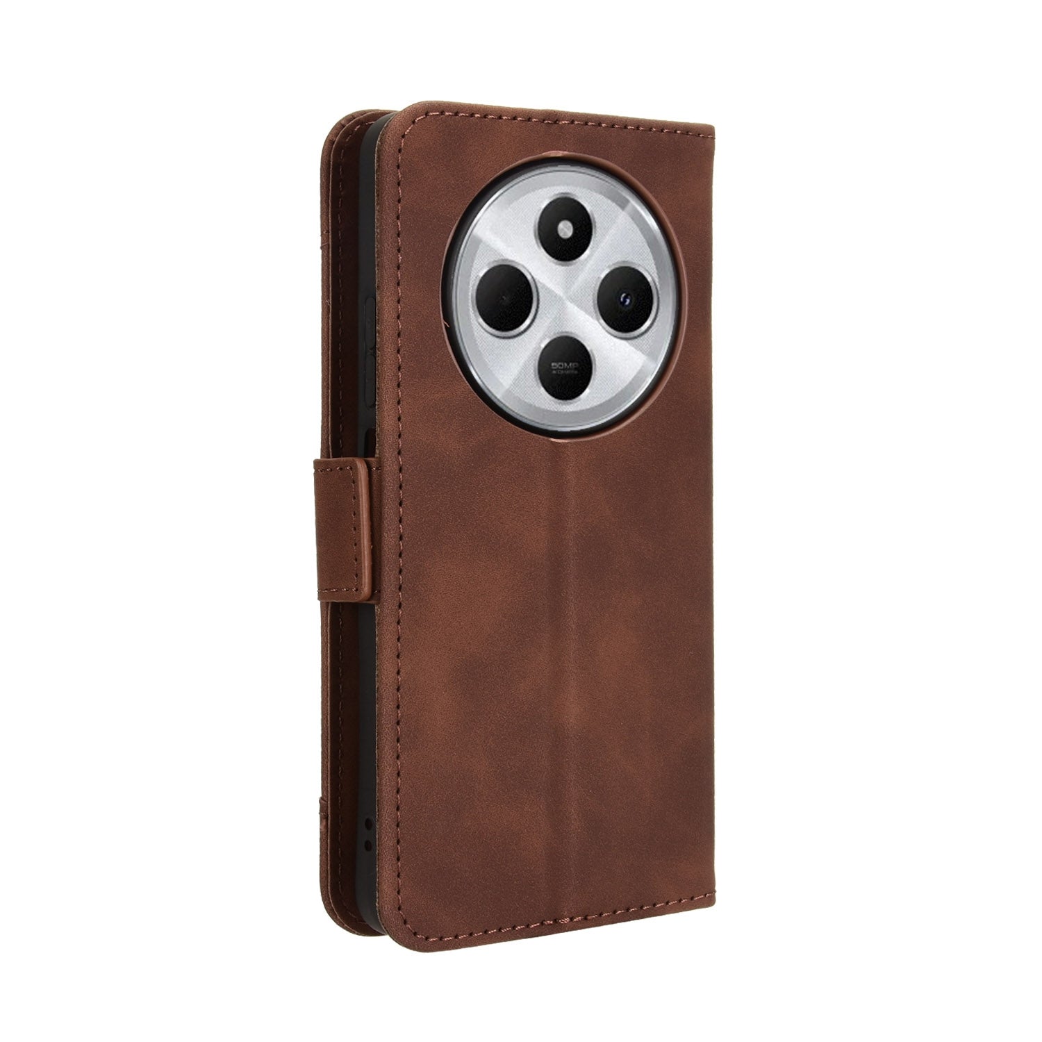 For Redmi 14C 4G Skin Feel Calf Texture Card Slots Leather Phone Case(Brown)