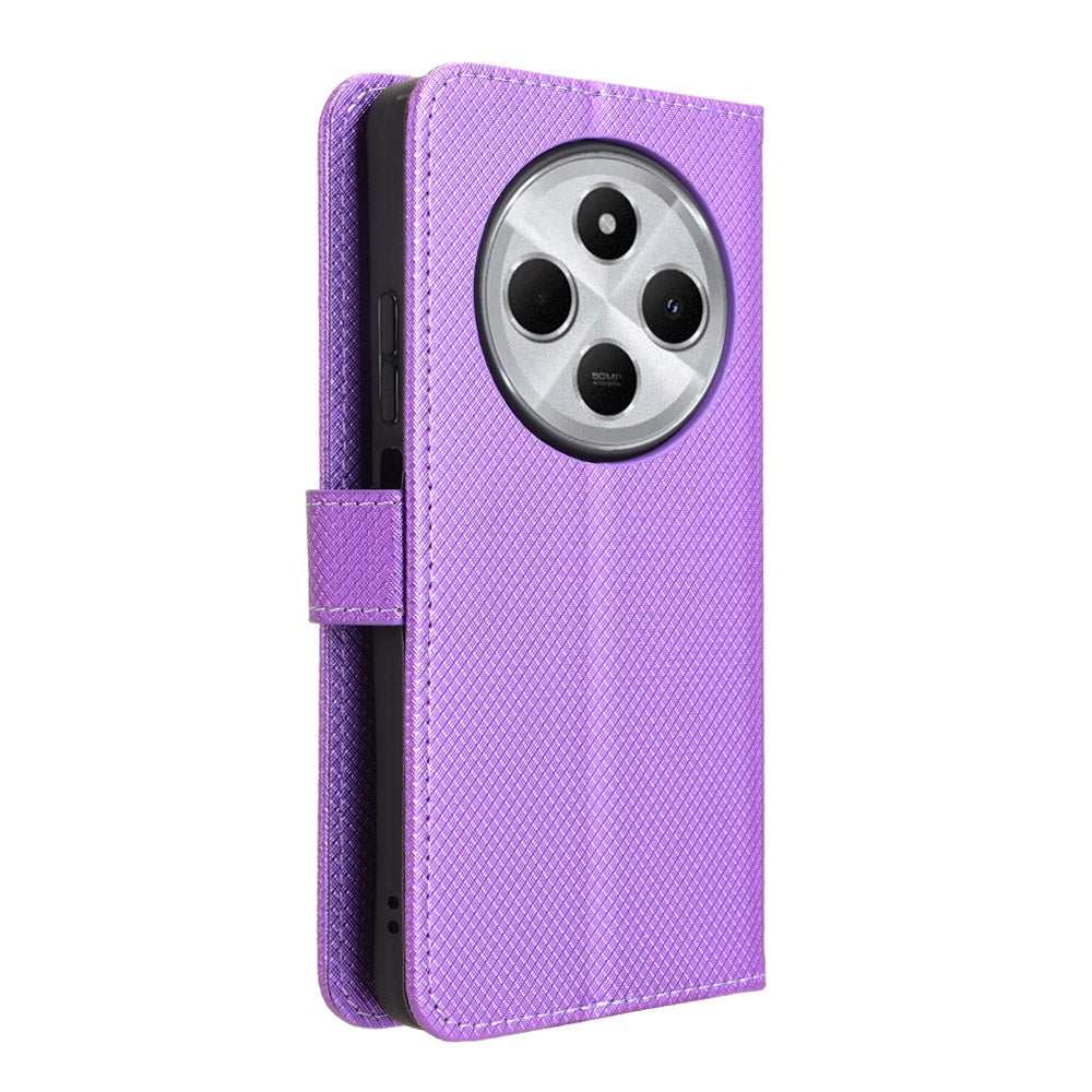 For Redmi 14C 4G Diamond Texture Leather Phone Case(Purple)