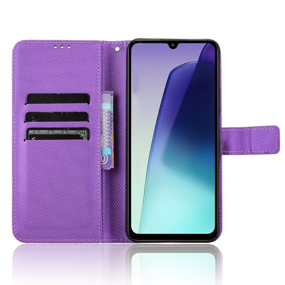 For Redmi 14C 4G Diamond Texture Leather Phone Case(Purple)