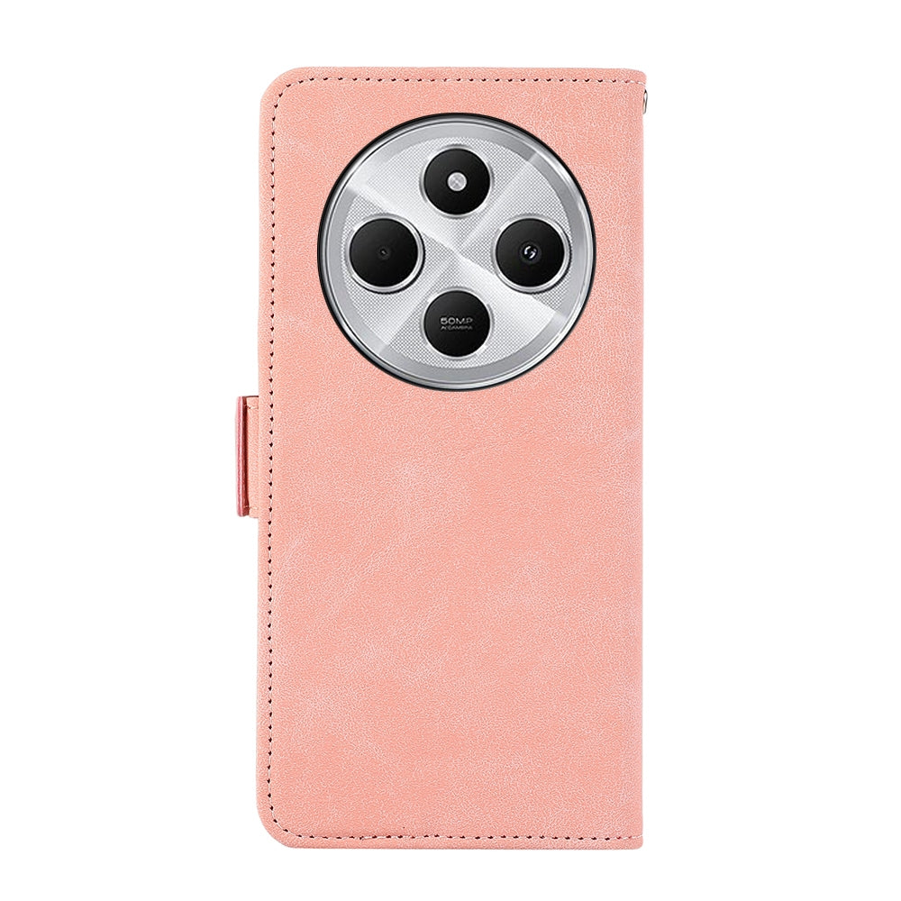 For Redmi 14C 4G ABEEL Frosted Magnetic RFID Leather Phone Case(Pink)