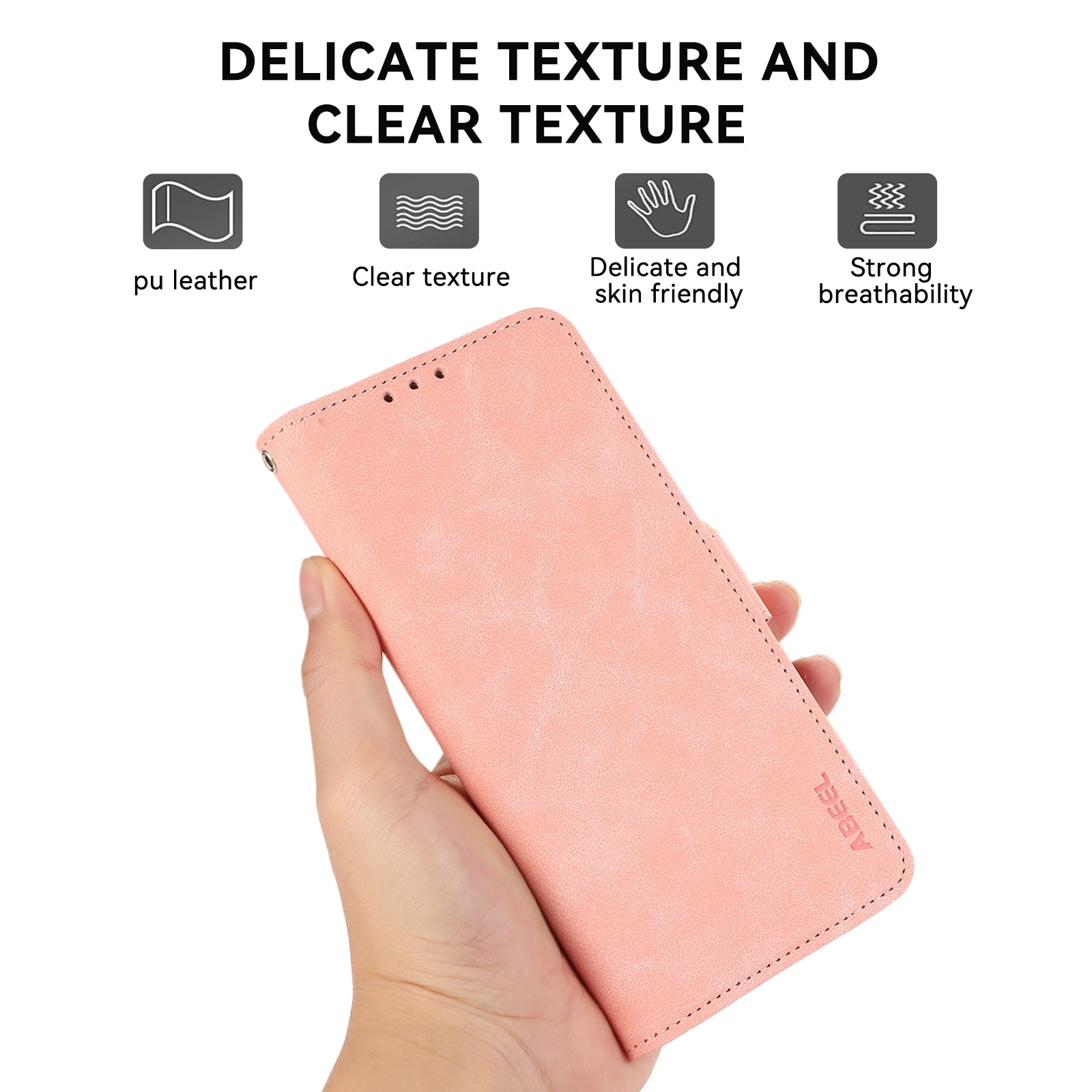 For Redmi 14C 4G ABEEL Frosted Magnetic RFID Leather Phone Case(Pink)