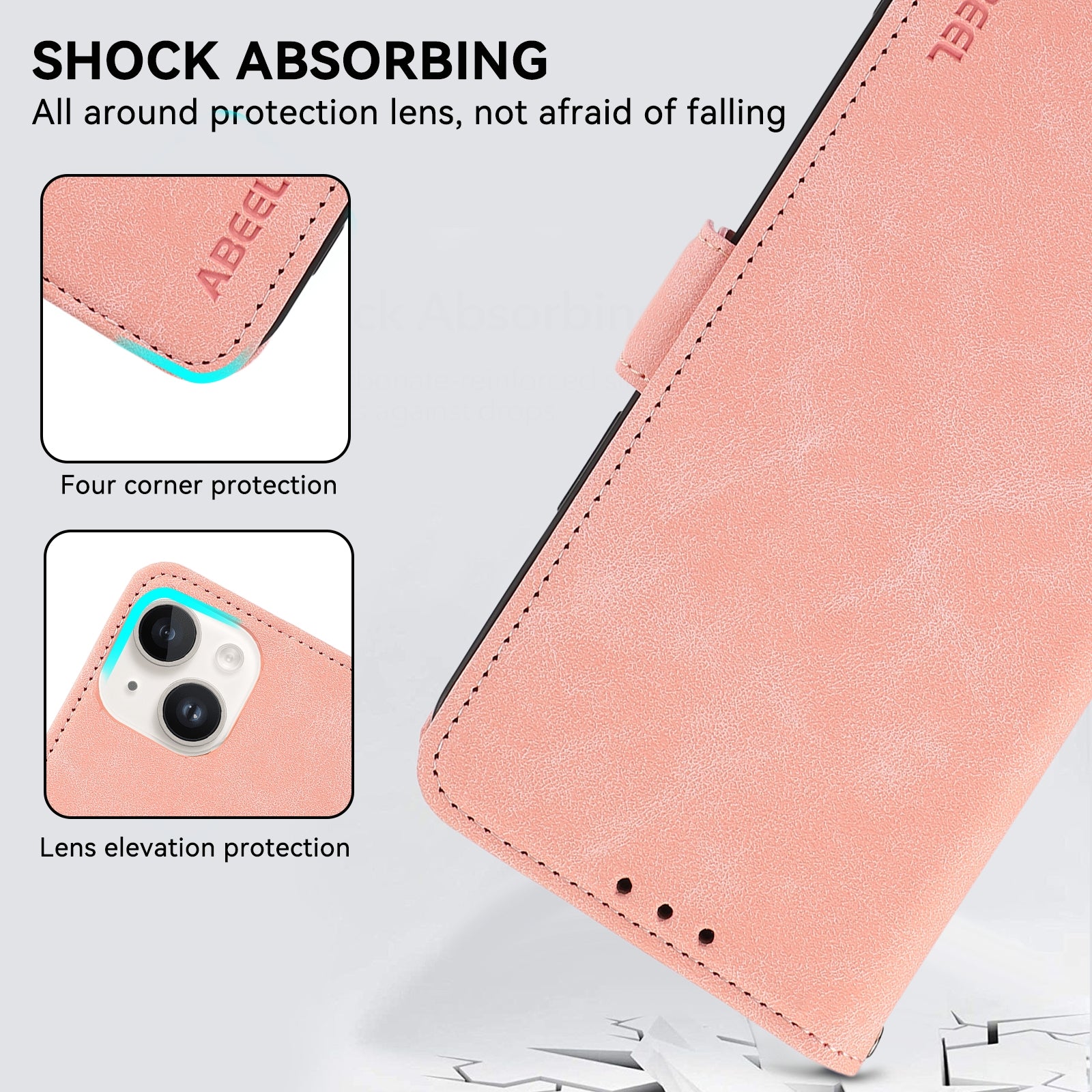 For Redmi 14C 4G ABEEL Frosted Magnetic RFID Leather Phone Case(Pink)