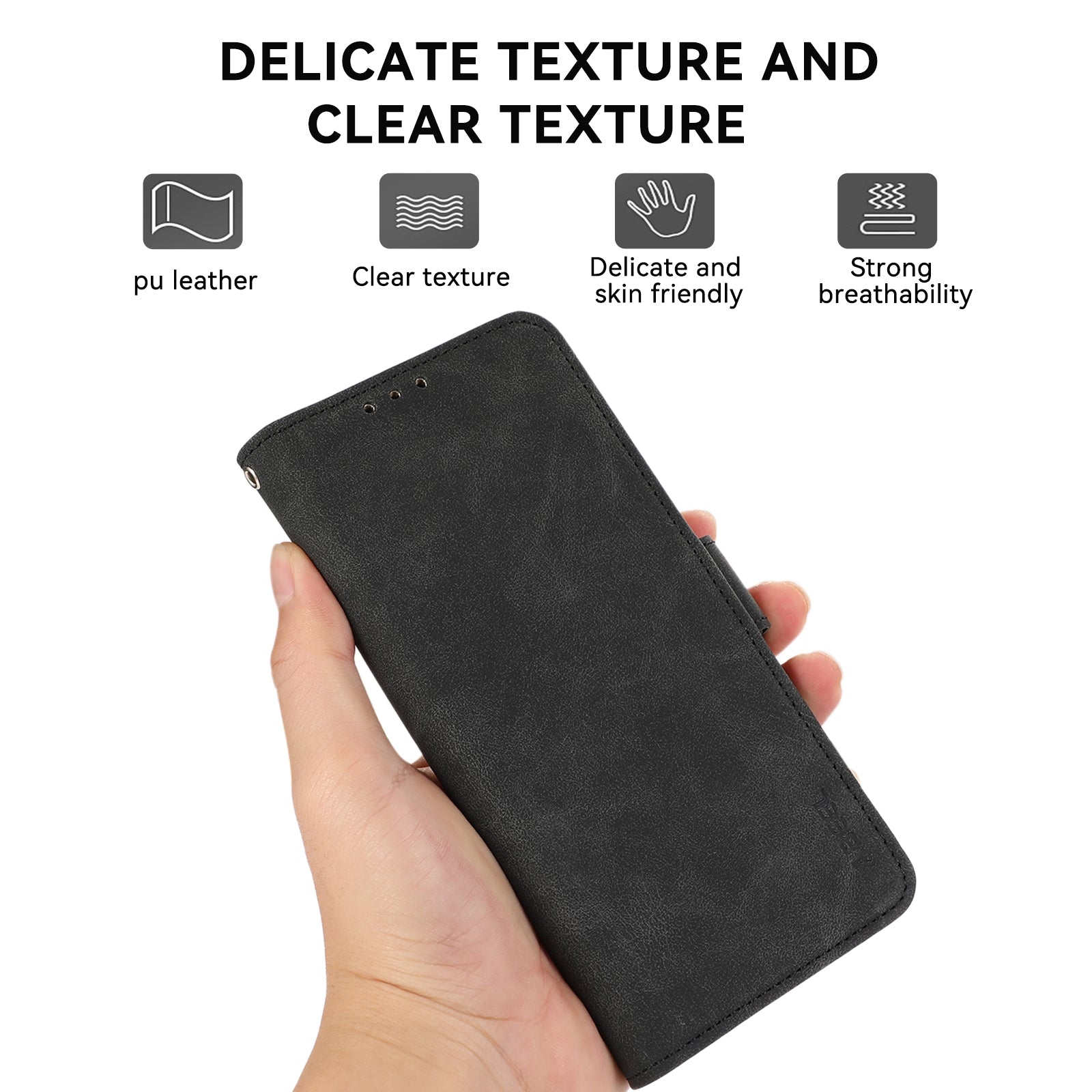 For Redmi 14C 4G ABEEL Frosted Magnetic RFID Leather Phone Case(Black)