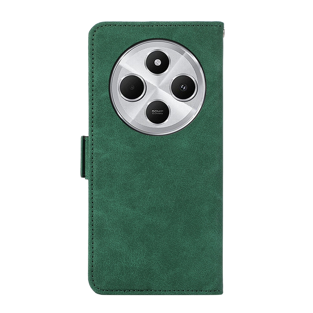 For Redmi 14C 4G ABEEL Frosted Magnetic RFID Leather Phone Case(Green)