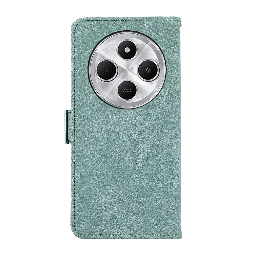 For Redmi 14C 4G ABEEL Frosted Magnetic RFID Leather Phone Case(Cyan)