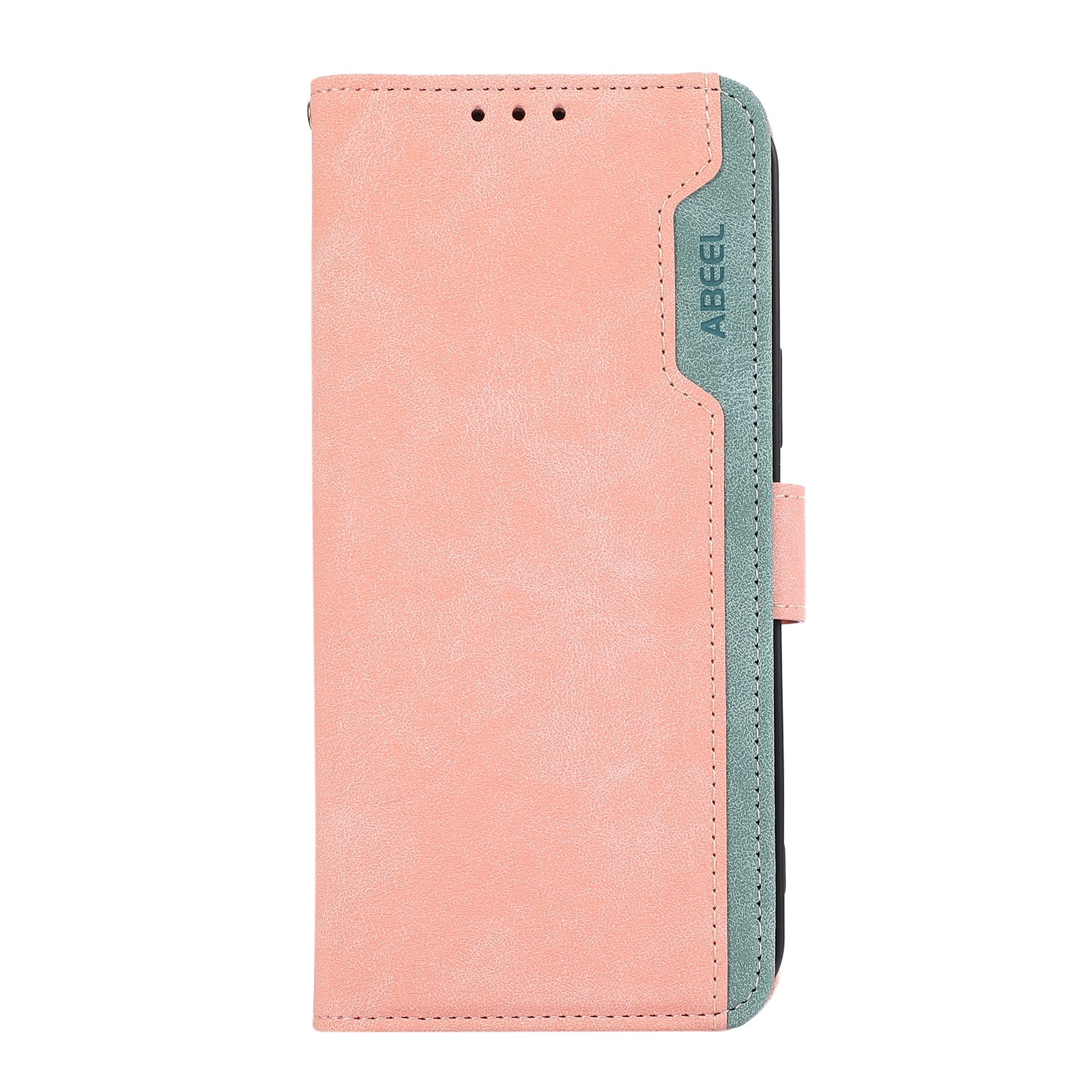 For Redmi 14C 4G ABEEL Color Block Magnetic RFID Leather Phone Case(Pink-Cyan)