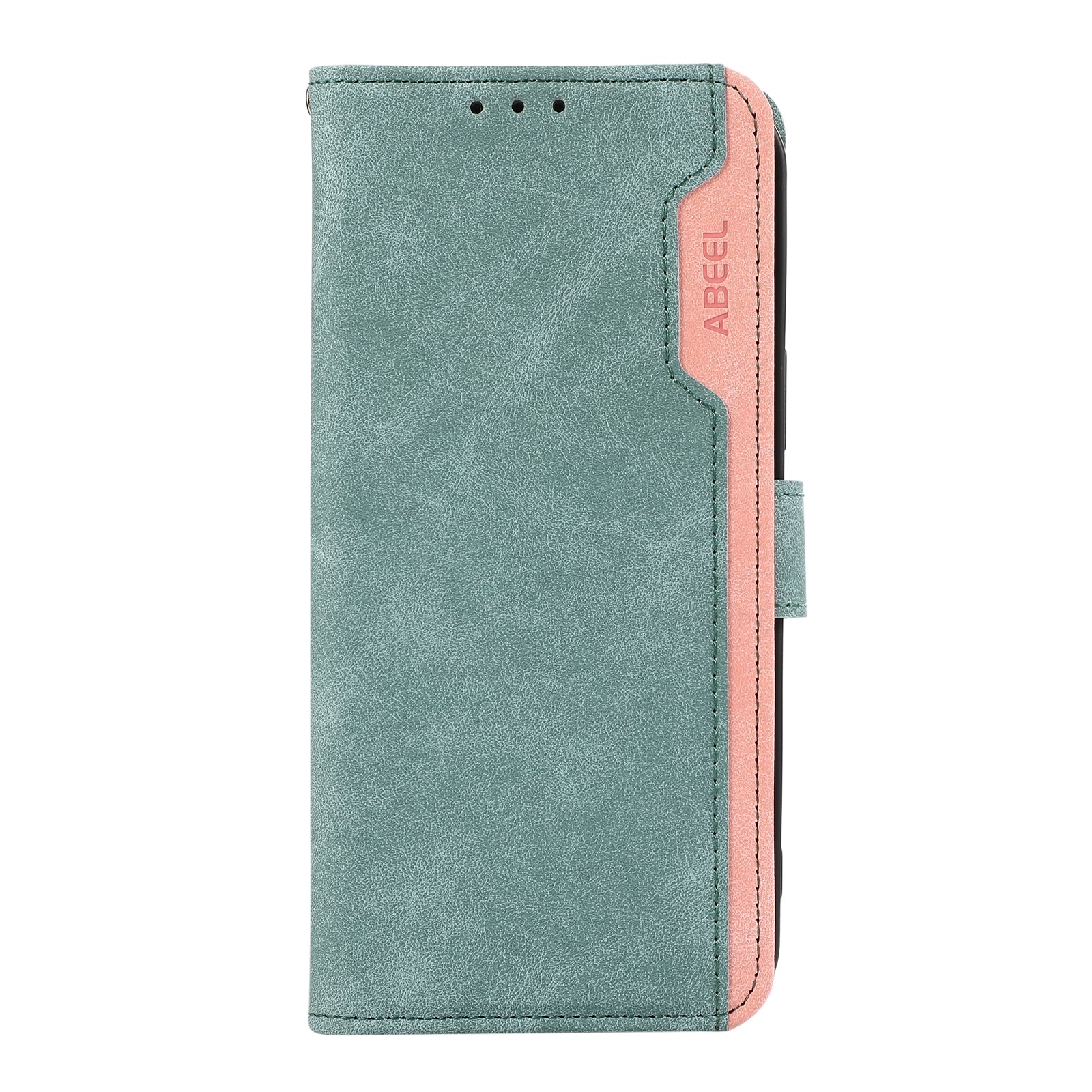 For Redmi 14C 4G ABEEL Color Block Magnetic RFID Leather Phone Case(Cyan-Pink)