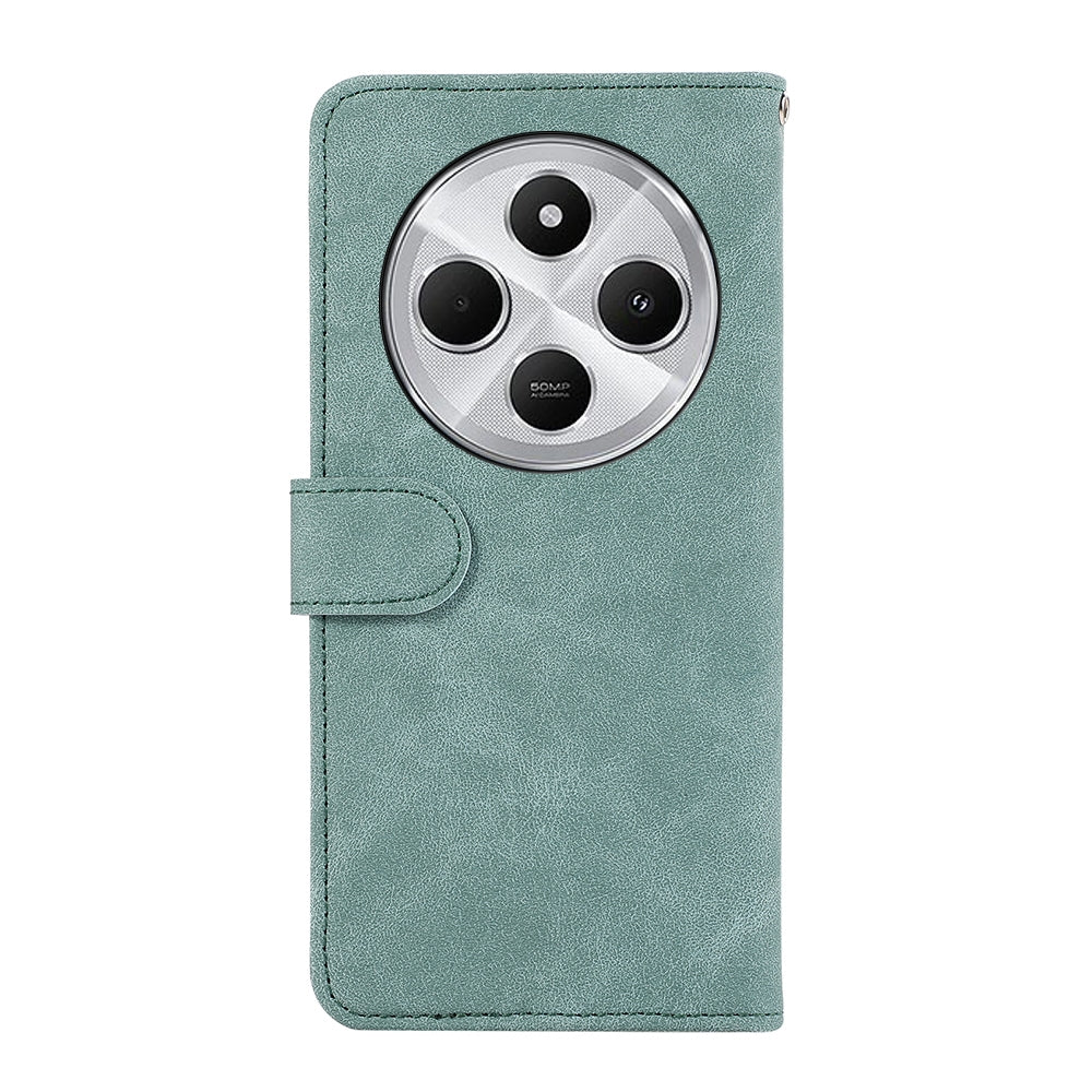 For Redmi 14C 4G ABEEL Color Block Magnetic RFID Leather Phone Case(Cyan-Pink)