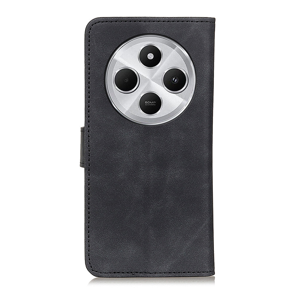 For Redmi 14C 4G KHAZNEH Retro Texture Flip Leather Phone Case(Black)