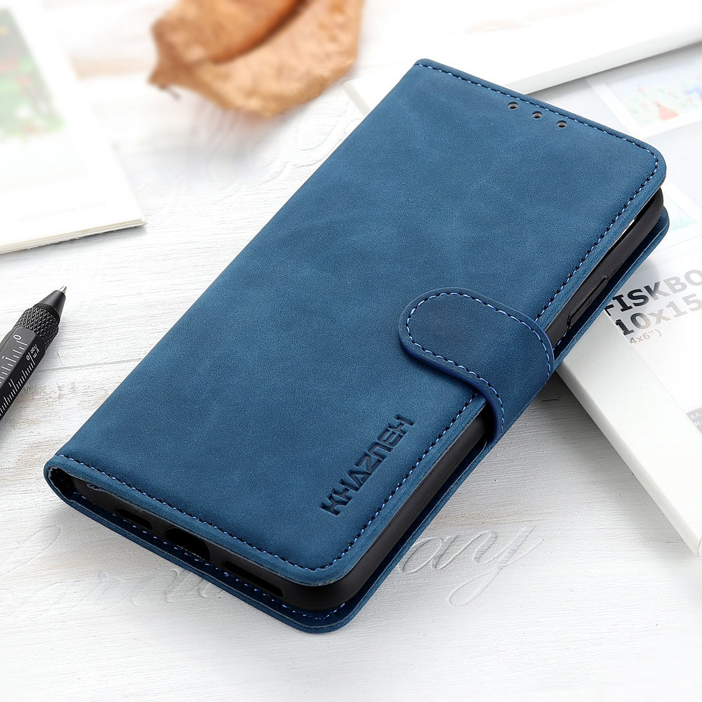 For Redmi 14C 4G KHAZNEH Retro Texture Flip Leather Phone Case(Blue)