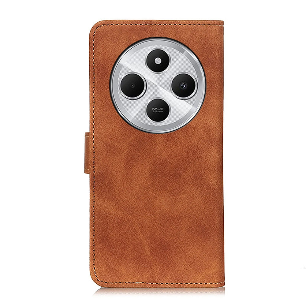 For Redmi 14C 4G KHAZNEH Retro Texture Flip Leather Phone Case(Brown)