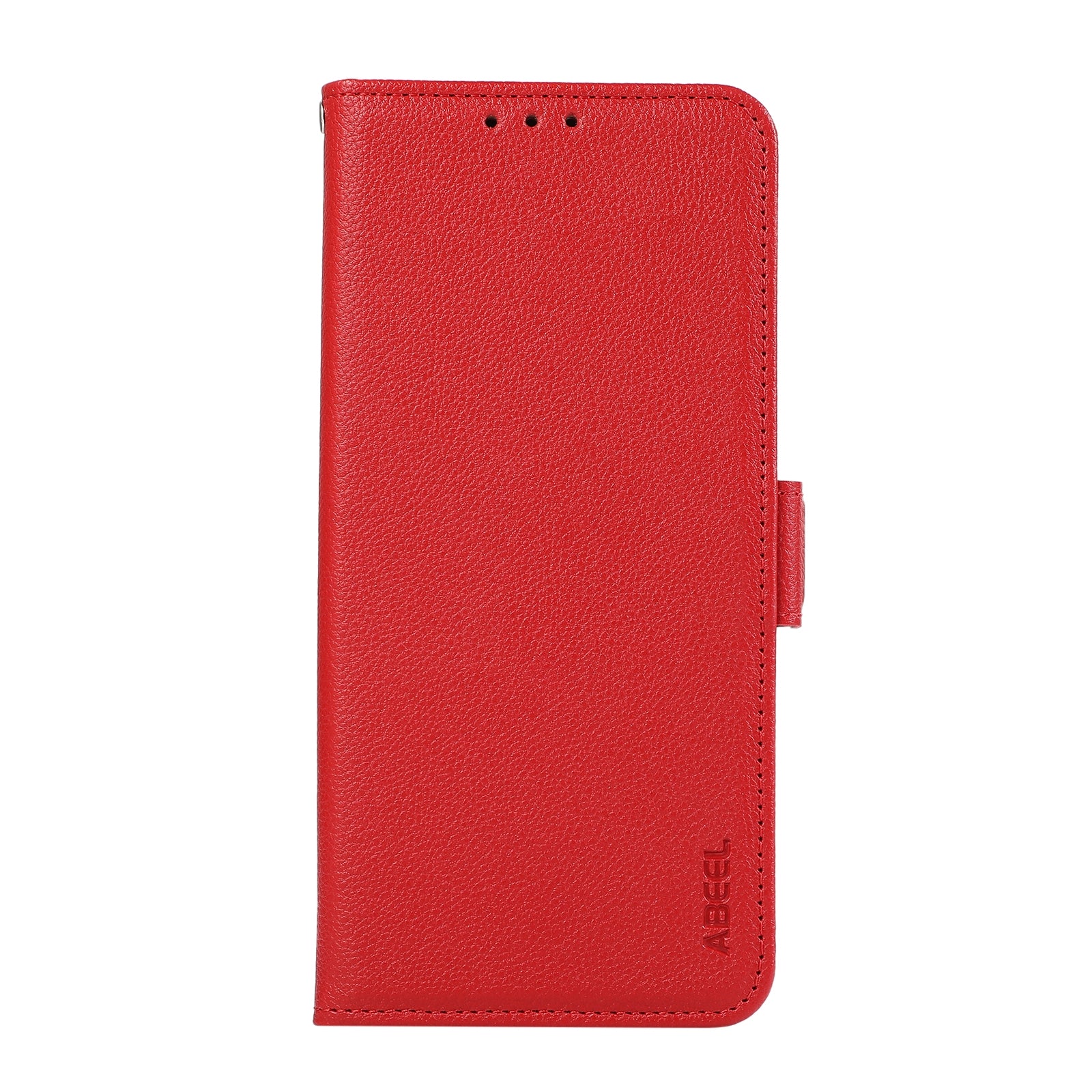 For Redmi 14C 4G ABEEL Side-Magnetic Litchi Pattern Leather RFID Phone Case(Red)