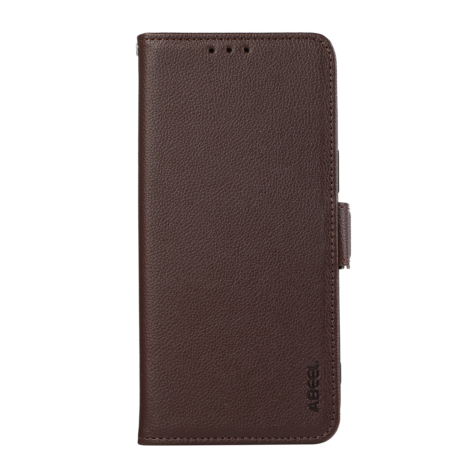 For Redmi 14C 4G ABEEL Side-Magnetic Litchi Pattern Leather RFID Phone Case(Brown)