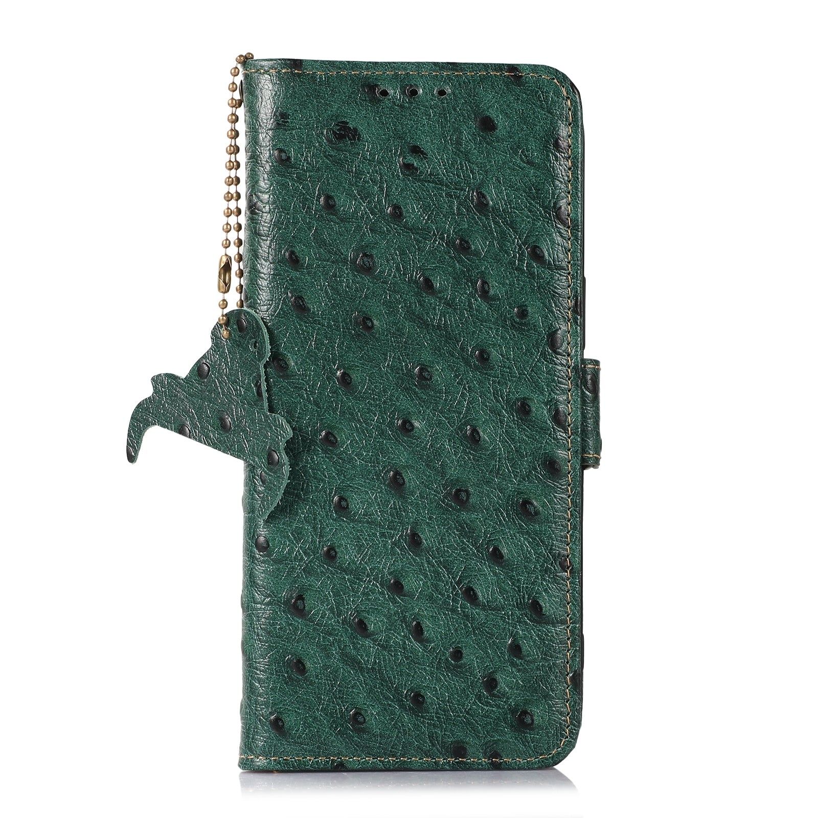 For Redmi 14C 4G Ostrich Pattern Genuine Leather RFID Phone Case(Green)