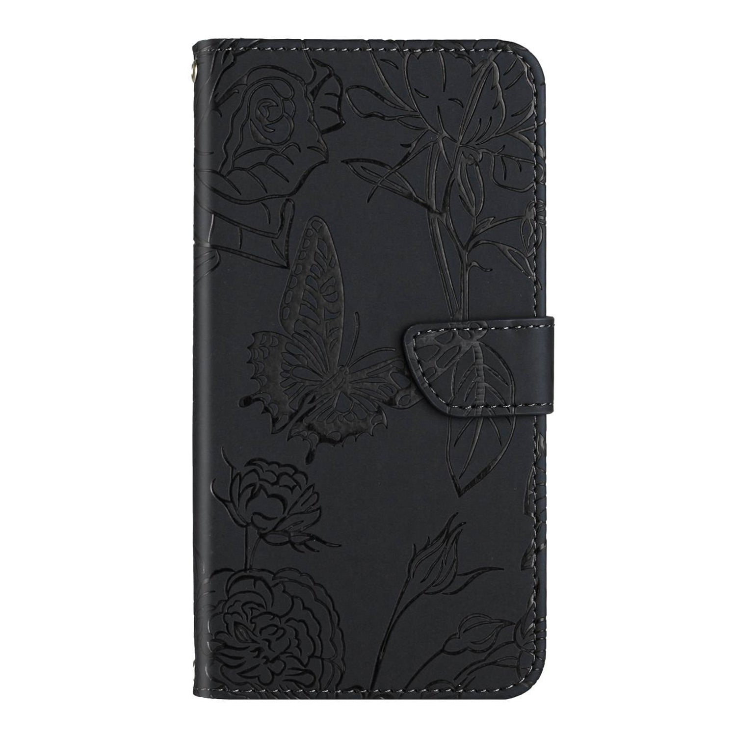 For Redmi 14C 4G Skin Feel Butterfly Embossed Flip Leather Phone Case(Black)