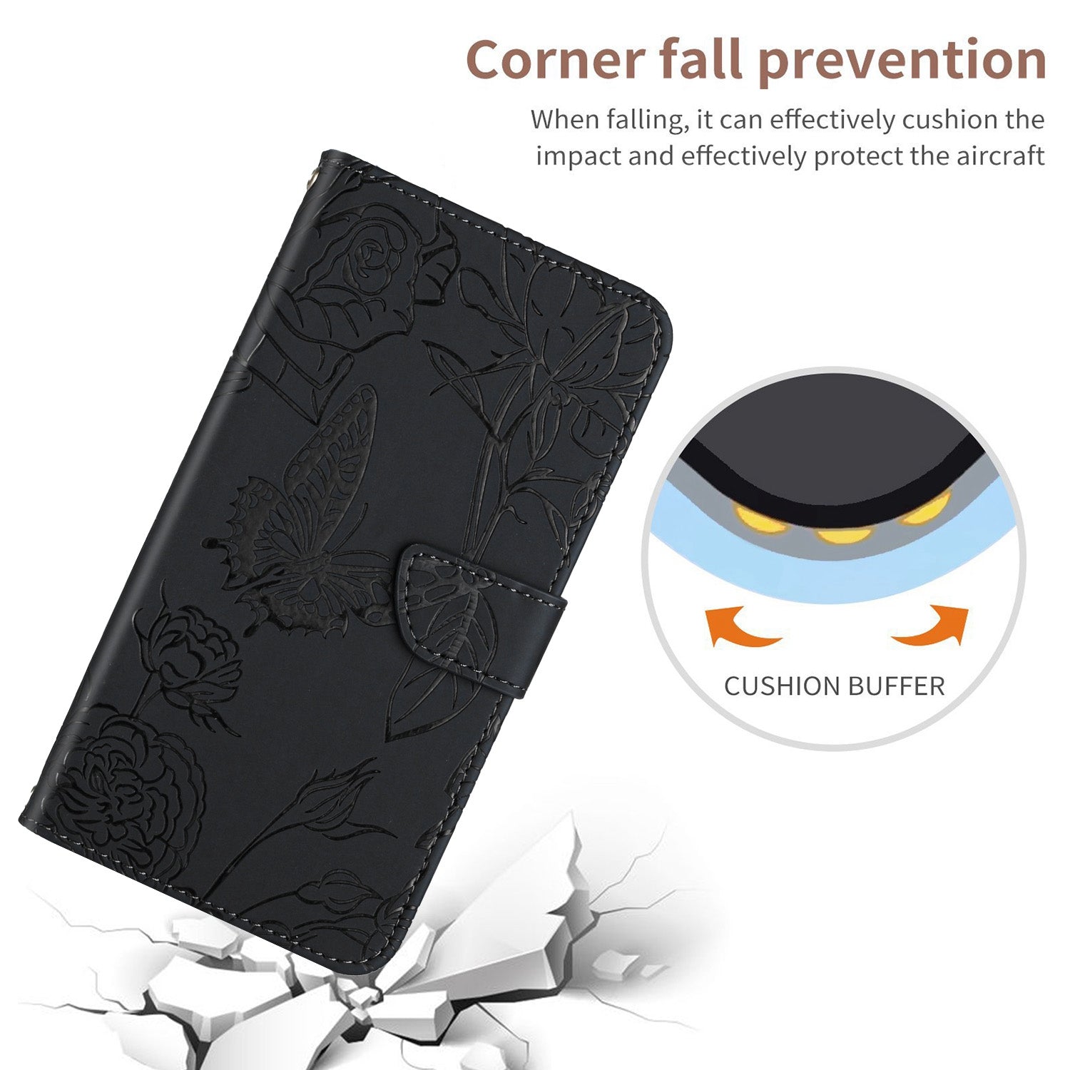 For Redmi 14C 4G Skin Feel Butterfly Embossed Flip Leather Phone Case(Black)