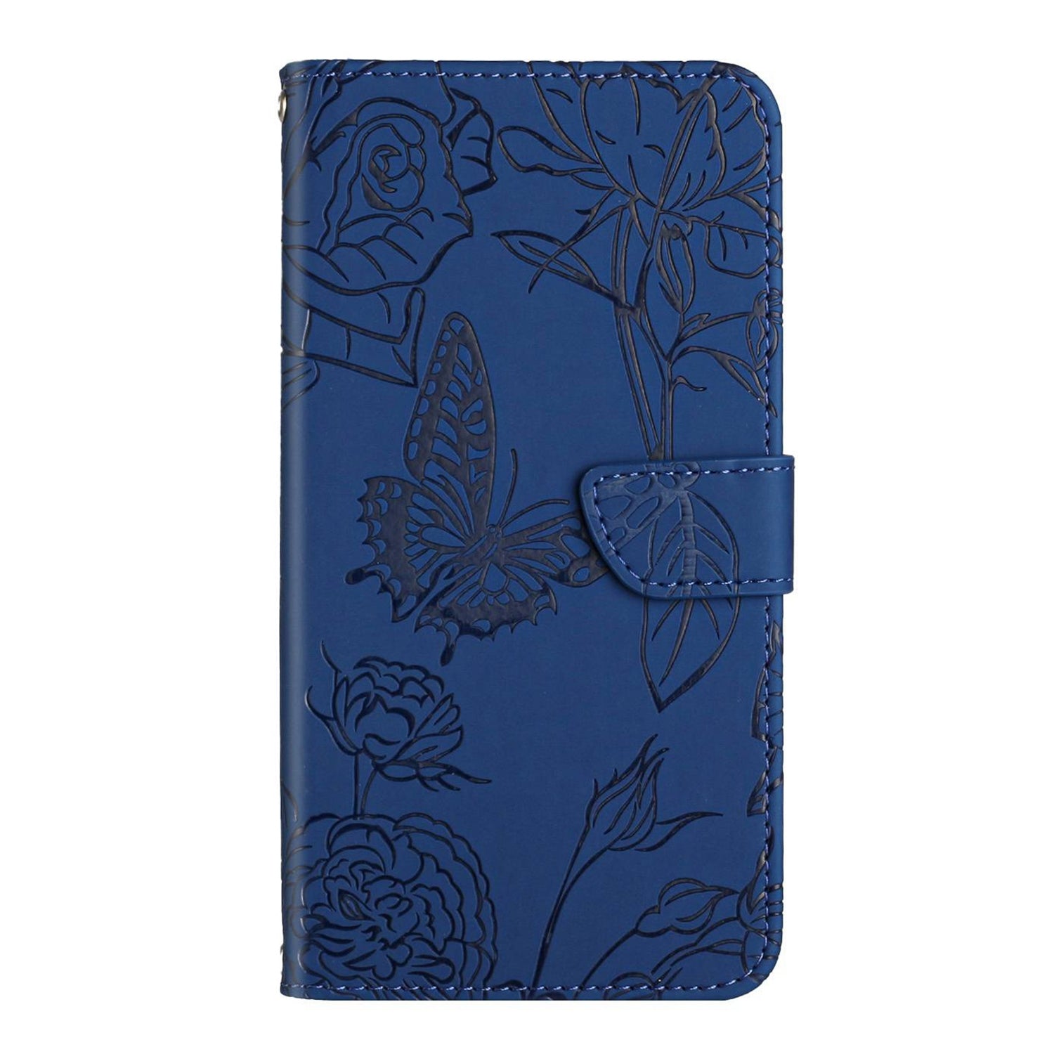 For Redmi 14C 4G Skin Feel Butterfly Embossed Flip Leather Phone Case(Blue)