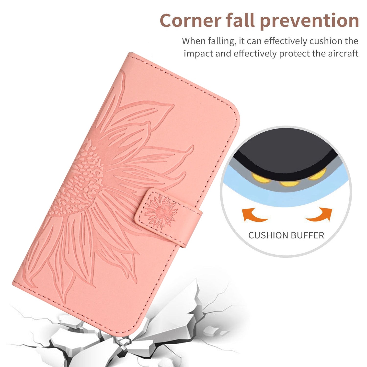 For Redmi 14C 4G Skin Feel Sun Flower Embossed Flip Leather Phone Case with Lanyard(Pink)