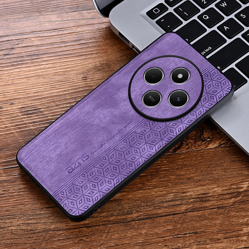 For Redmi 14C 4G / 14R AZNS 3D Embossed Skin Feel Phone Case(Purple)