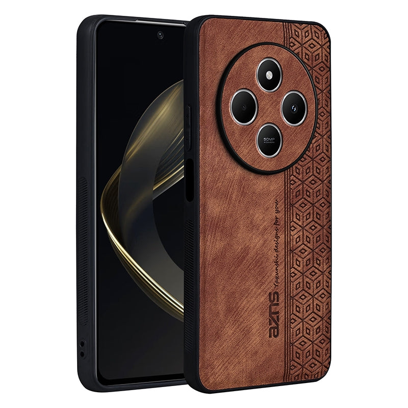 For Redmi 14C 4G / 14R AZNS 3D Embossed Skin Feel Phone Case(Brown)