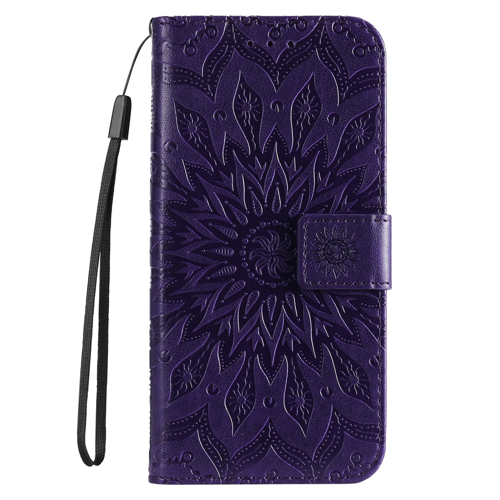 For Redmi 14C 4G Embossed Sunflower Pattern Flip Leather Phone Case(Purple)