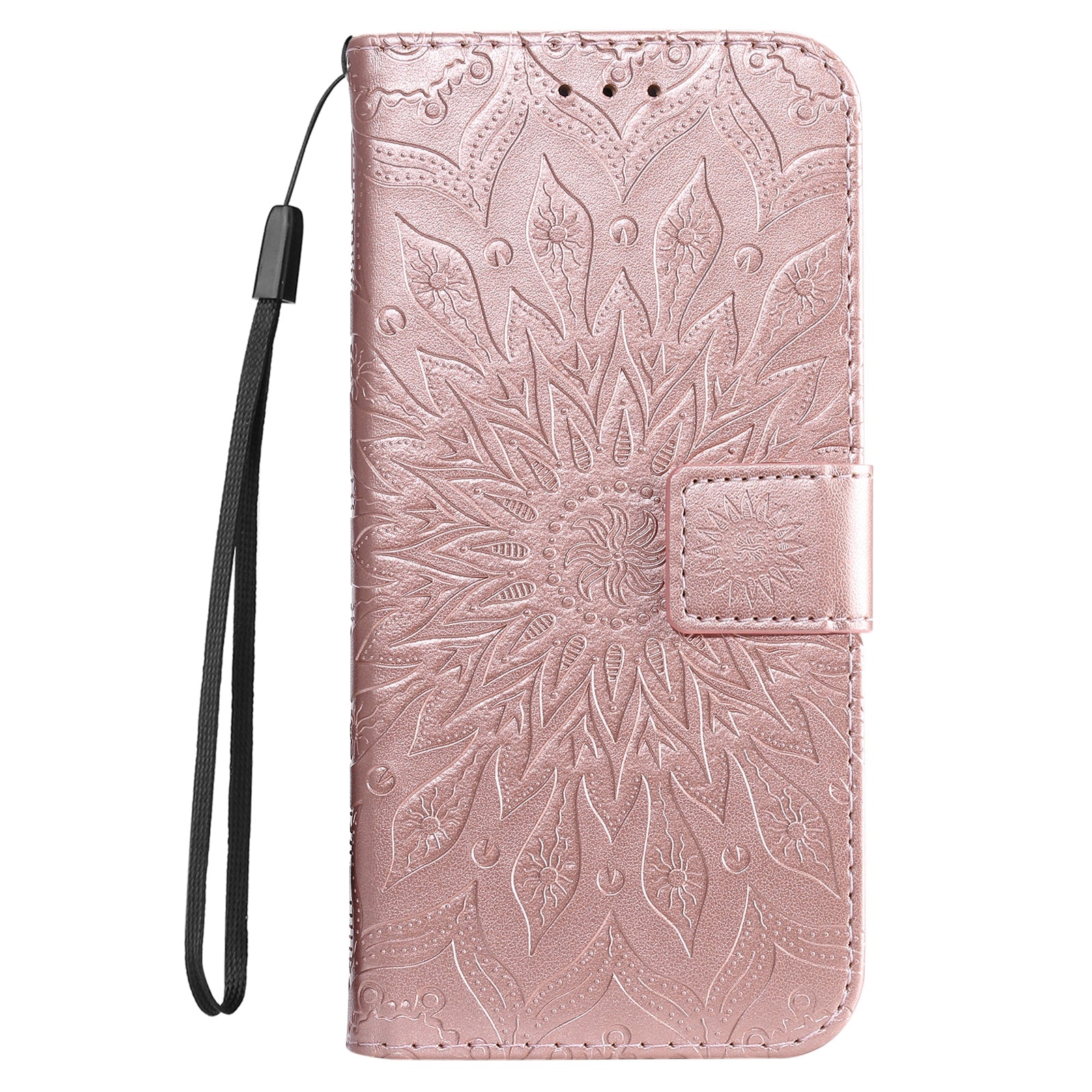 For Redmi 14C 4G Embossed Sunflower Pattern Flip Leather Phone Case(Rose Gold)