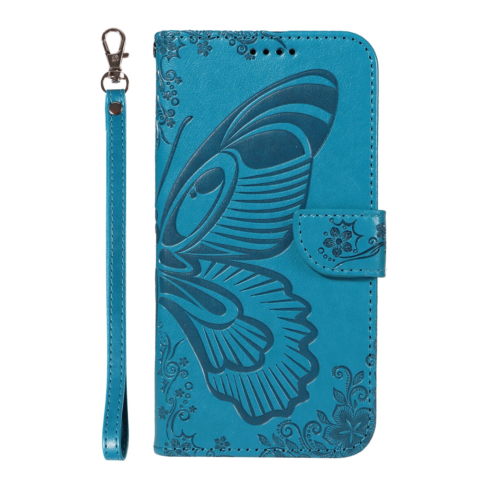 For Redmi 14C 4G Swallowtail Butterfly Embossed Leather Phone Case(Blue)