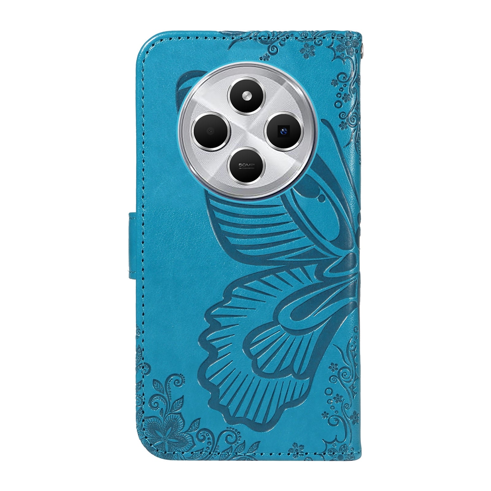 For Redmi 14C 4G Swallowtail Butterfly Embossed Leather Phone Case(Blue)